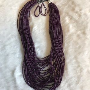 Paparazzi purple seed bead necklace. New.